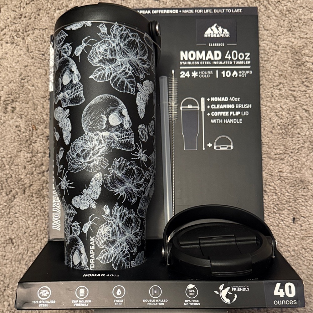 Nomad Black and White Insulated Tumbler
